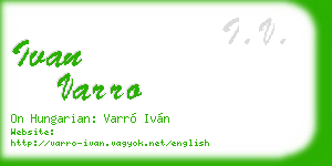 ivan varro business card
